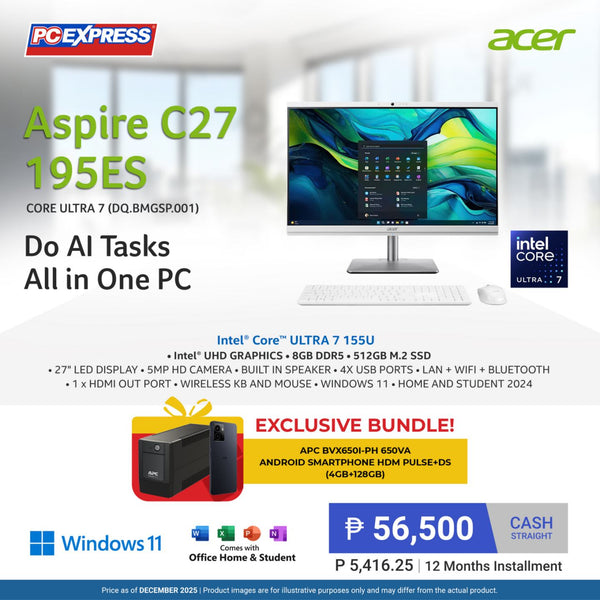 ACER Aspire C27 195ES Intel® Core™ Ultra 7 (DQ.BMGSP.001) All-in-One Desktop