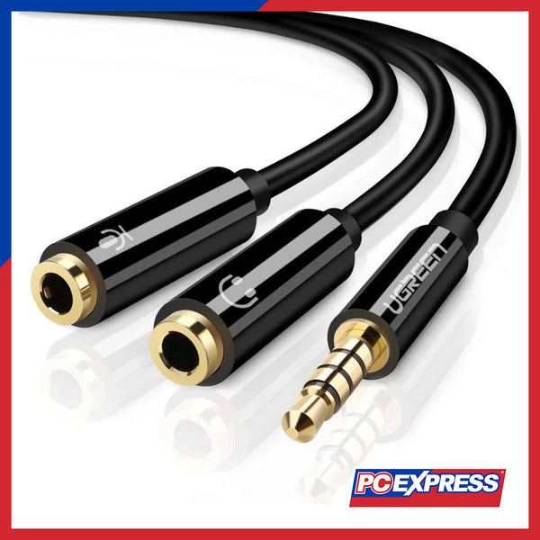 UGREEN AV141/30620 3.5MM Male To 2 Female Audio Cables - Black