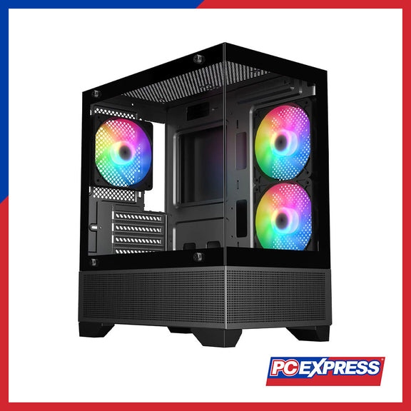 TRENDSONIC ERIS Tempered Glass RGB Micro-ATX Gaming Case – PC Express