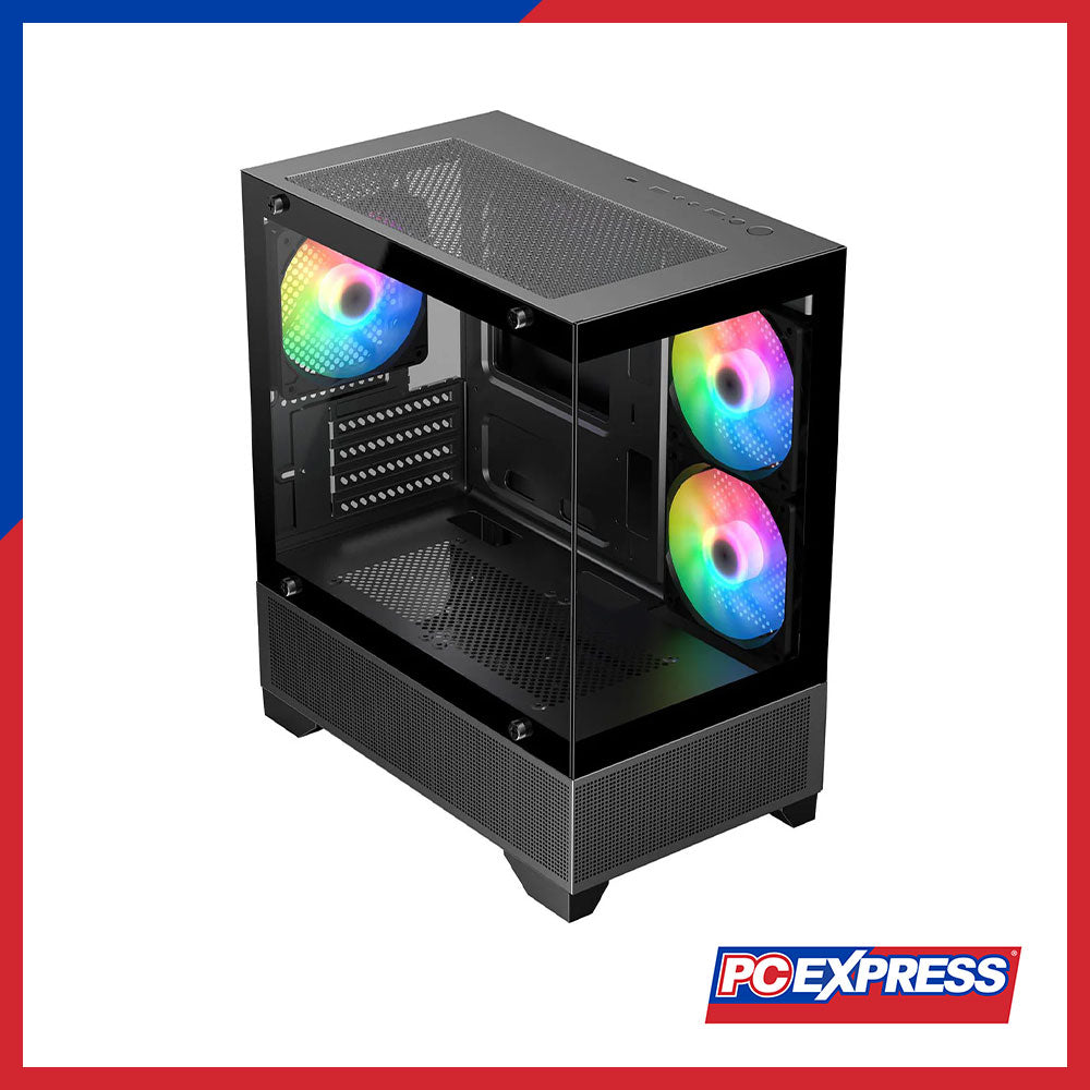 TRENDSONIC ERIS Tempered Glass RGB Micro-ATX Gaming Case – PC Express