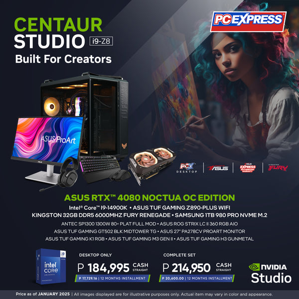 PCX GFH CENTAUR STUDIO (i9-Z8) GeForce RTX™ 4080 Intel® Core™ i9 Gaming Desktop Package - Powered By ASUS