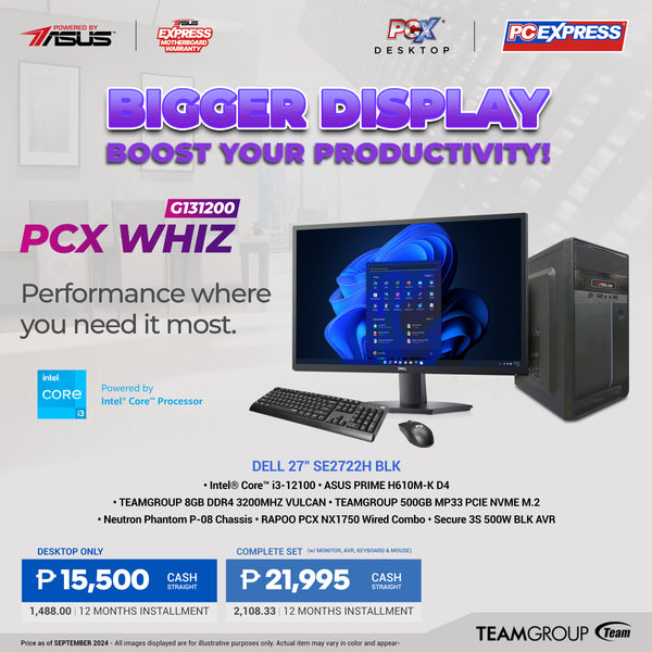 PCX LFH WHIZ (GI31200) Intel Core i3 Desktop - Powered By ASUS