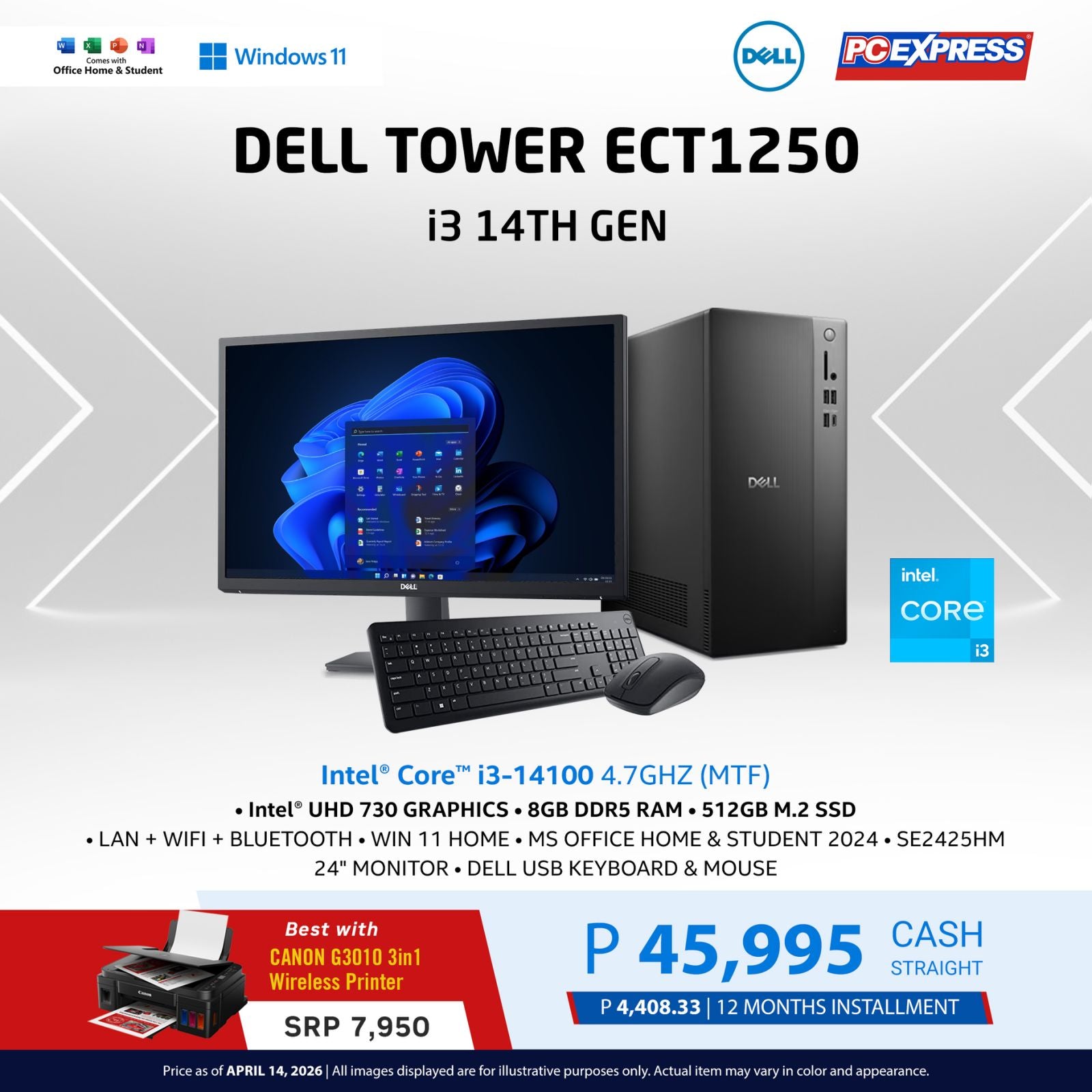 DELL TOWER ECT1250 Intel® Core™ i3 Desktop – PC Express