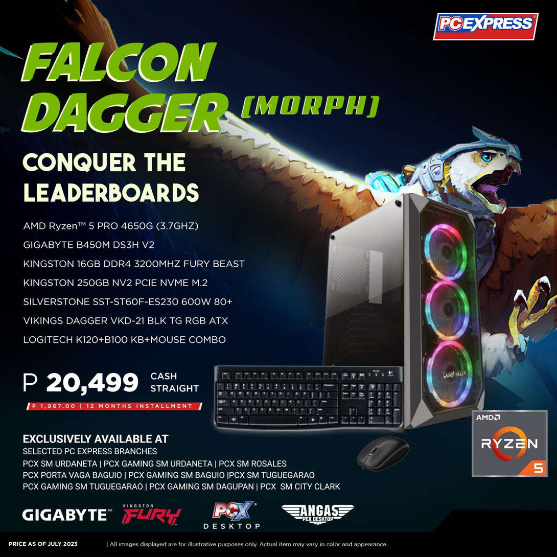 PCX GFH FALCON DAGGER (MORPH) AMD Ryzen™ 5 Pro Gaming Desktop - PC Express