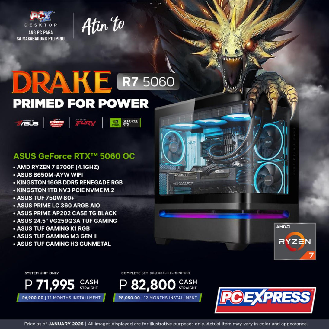 PCX GFH DRAKE (R7) GeForce RTX™ 5060 AMD Ryzen™ 7 Desktop - Powered By ...
