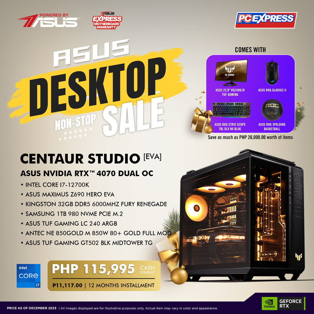 PCX GFH Centaur Studio [EVA] GeForce RTX™ 4070 Dual OC Gaming Desktop - Powered By ASUS - PC Express
