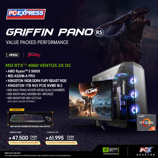 PCX GFH GRIFFIN PANO (R5) GeForce RTX™ 4060 AMD Ryzen™ 5 Desktop