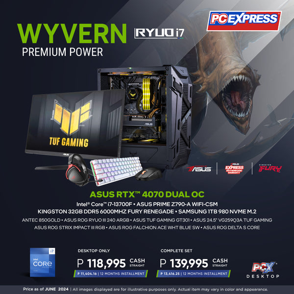 PCX WYVERN RYUO (I7) GeForce RTX™ 4070 Dual OC Gaming Desktop