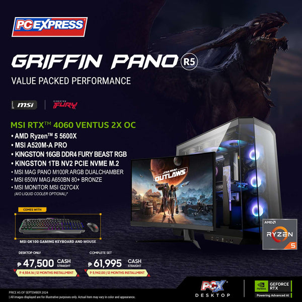 PCX GFH GRIFFIN PANO (R5) GeForce RTX™ 4060 AMD Ryzen™ 5 Desktop