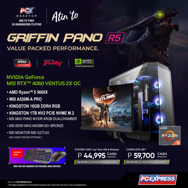 PCX GFH GRIFFIN PANO (R5) GeForce RTX™ 4060 AMD Ryzen™ 5 Desktop