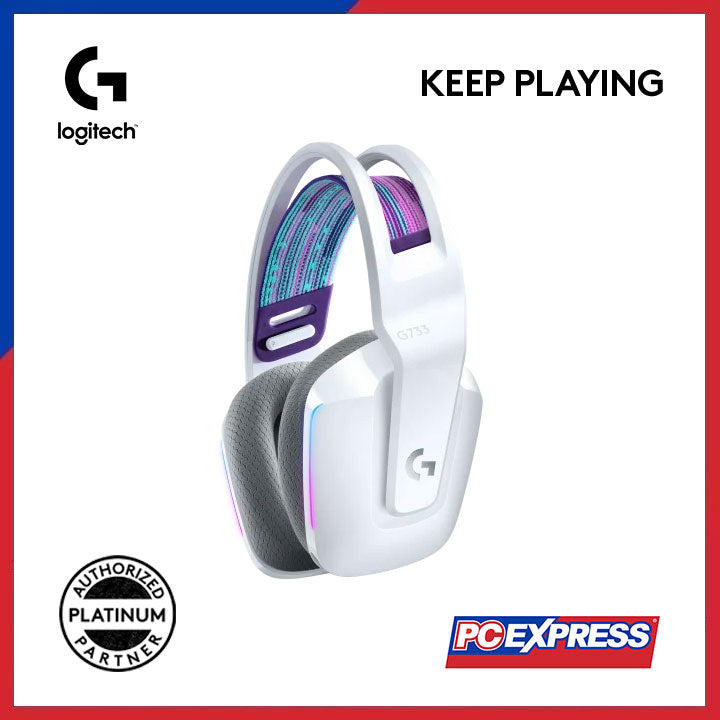 LOGITECH G733 Lightspeed Ultra-Lightweight RGB Wireless Gaming Headset (White) - PC Express