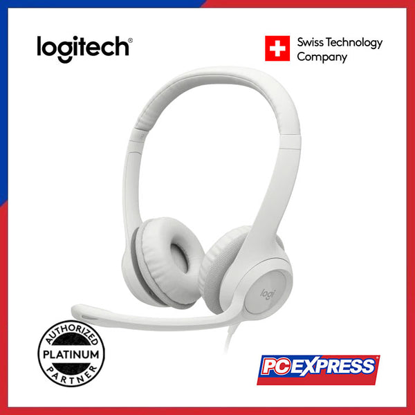 LOGITECH H390 USB Computer Headset (White)