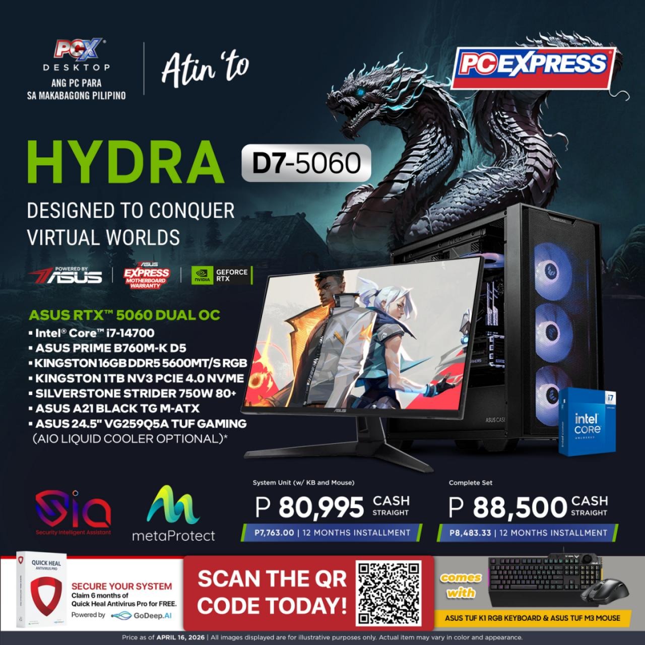 PCX GFH HYDRA (D7-5060) Gaming Desktop - Powered By ASUS – PC Express