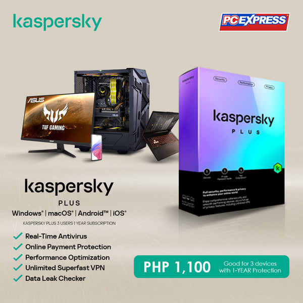 Kaspersky Plus Internet Security 3 Device 1 Year Protection