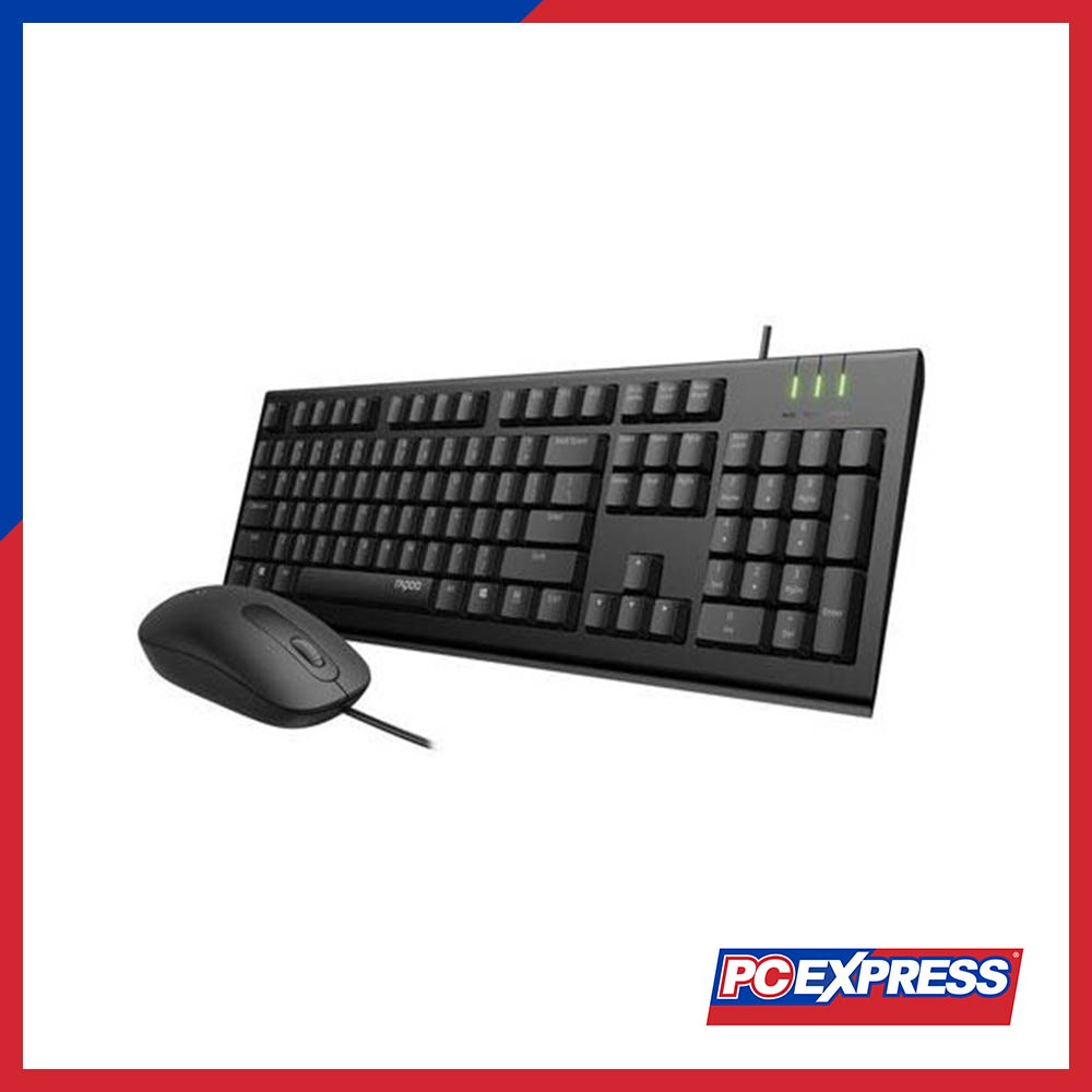 RAPOO X120 Pro USB Keyboard+Mouse Bundle (Black) - PC Express
