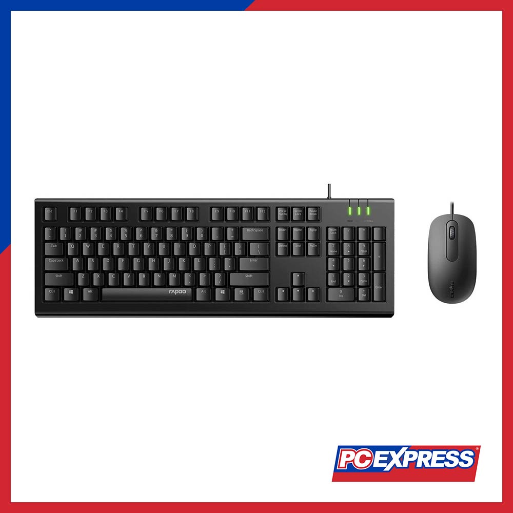 RAPOO X120 Pro USB Keyboard+Mouse Bundle (Black) - PC Express