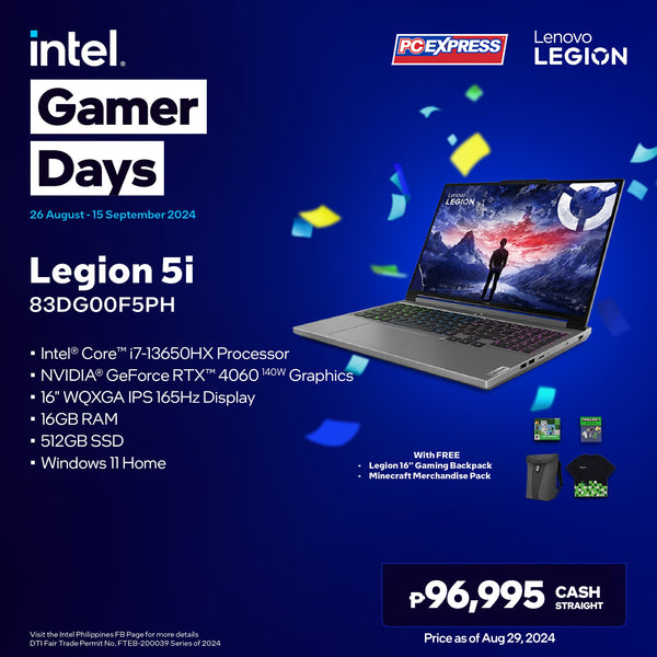 LENOVO Legion 5 16IRX9 (83DG00F5PH) GeForce RTX™ 4060 Intel® Core™ i7 Laptop (Luna Grey)