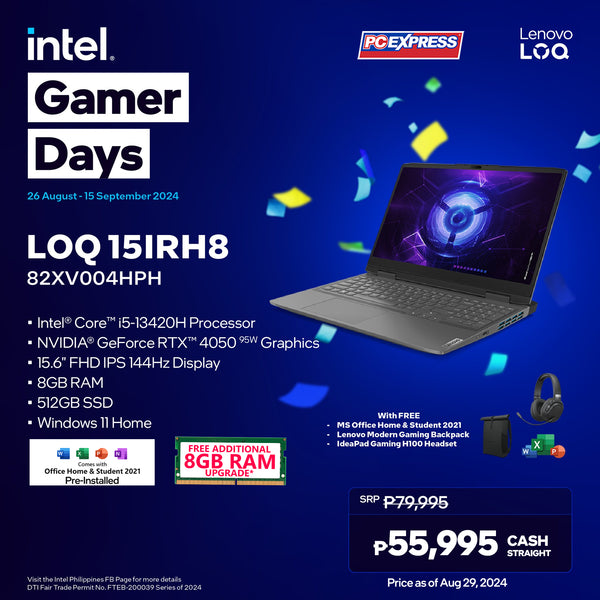 LENOVO LOQ 15IRH8 (82XV004HPH) GeForce RTX™  4050 Intel® Core™  i5 Laptop (Storm Grey)