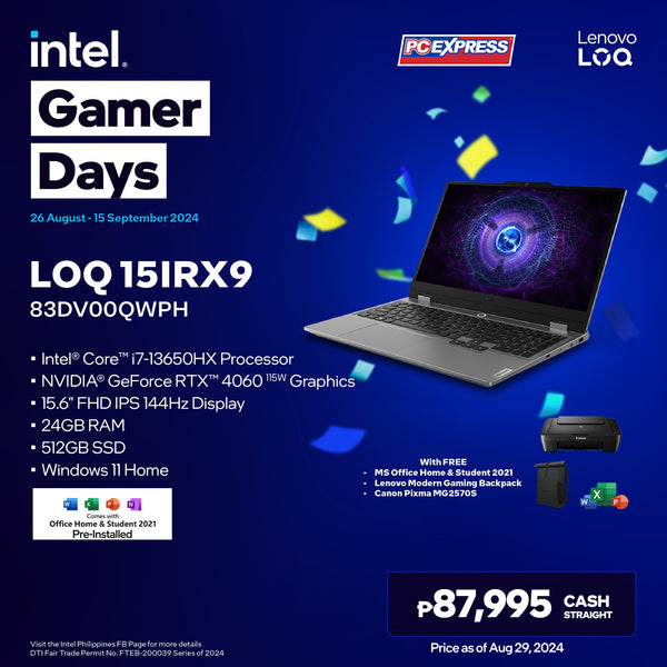 LENOVO LOQ 15IRX9 (83DV00QWPH) GeForce RTX™ 4060 Intel® Core™ i7 Laptop (Luna Grey)