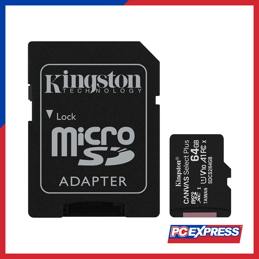 KINGSTON Micro-SD 64GB CL10 with Adapter - PC Express
