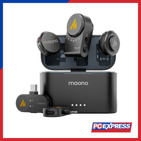 MAONO Wave T5 WM650 PA3 Wireless Microphone Combo Version For Camera / Lightning / Type-C - Black