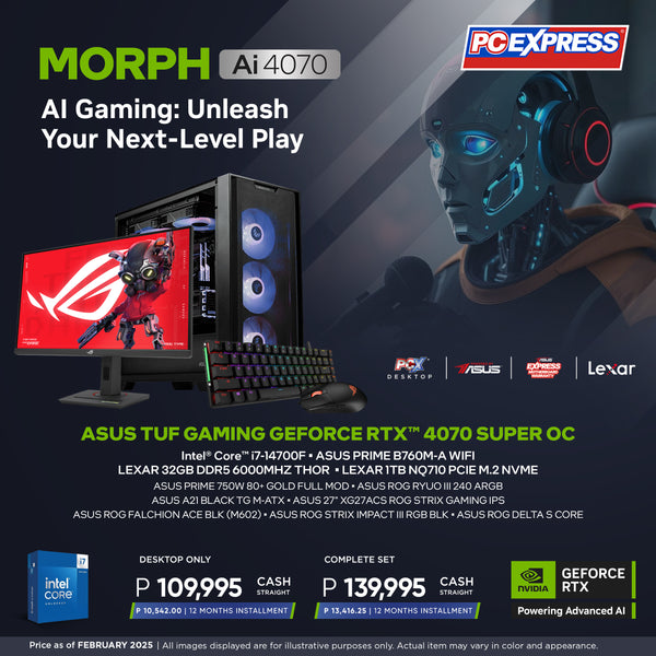 PCX GFH MORPH (Ai 4070) GeForce RTX™ 4070 SUPER OC Gaming Desktop - Powered By ASUS