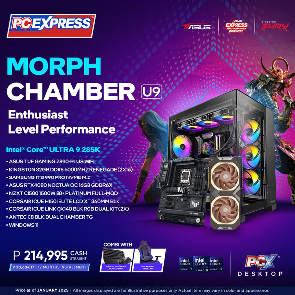 PCX GFH MORPH CHAMBER (U9) GeForce RTX™ 4080 Intel® Core™ Ultra 9 Desktop - Powered By ASUS