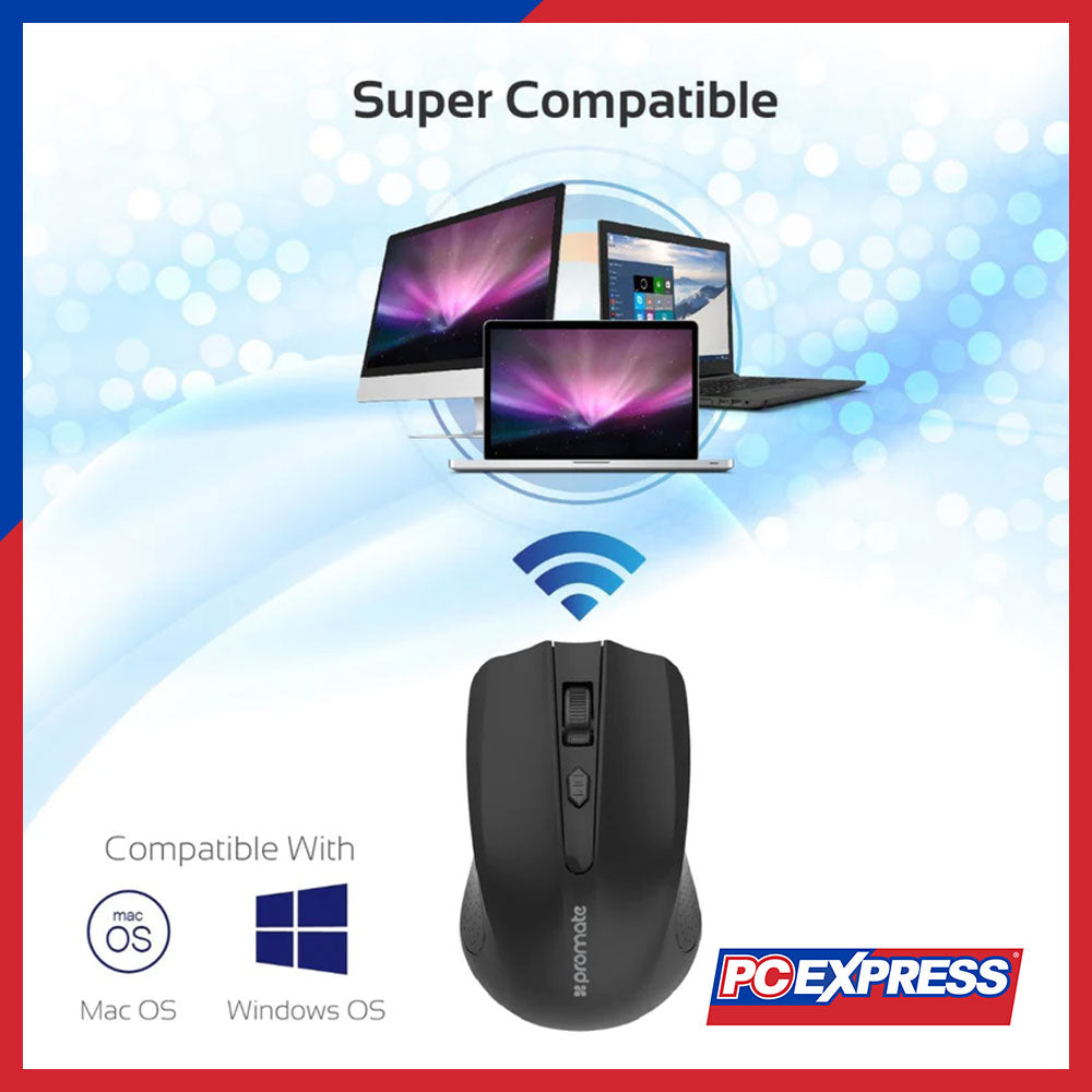 PROMATE CLIX-8 Wireless Mouse (Black) - PC Express