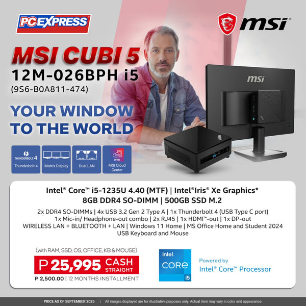 MSI CUBI 5 12M-026BPH (9S6-B0A811-474) Intel® Core™ i5 Mini Desktop