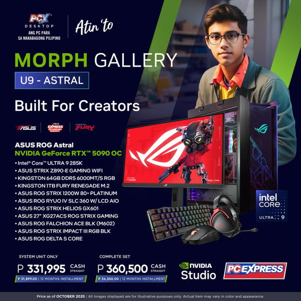 PCX GFH MORPH GALLERY Studio PC (U9-ASTRAL) GeForce RTX™ 5090 Intel® Core™ Ultra 9 Desktop - Powered by ASUS