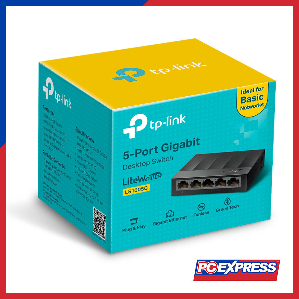 TP-LINK 5PRT LS1005G 5-Port 10/100/1000Mbps Desktop Switch - PC Express