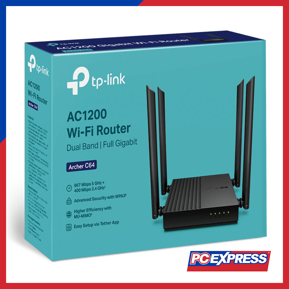 TP-LINK Archer C64 AC1200 Wireless Mu-Mimo Wifi Router - PC Express