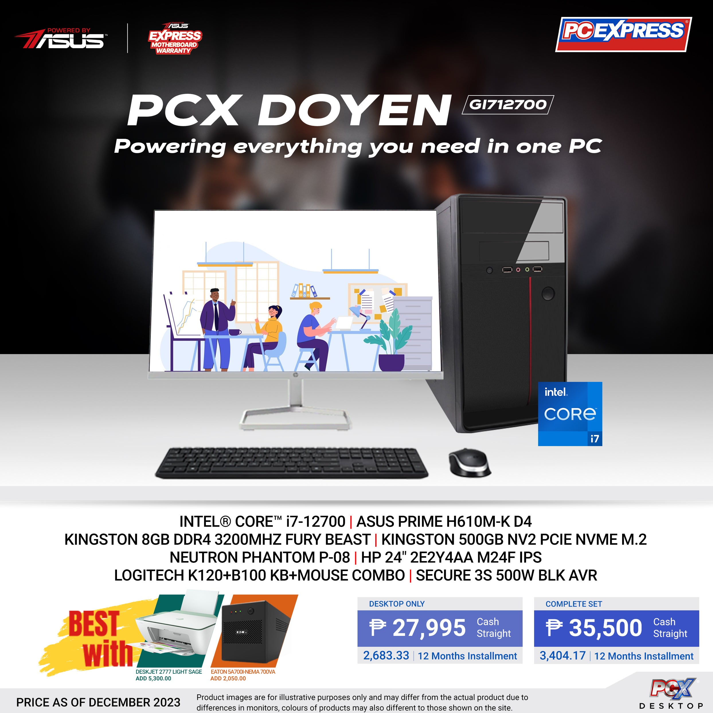 PCX LFH DOYEN G I712700 Intel® Core™ i7 Desktop Package Powered By A