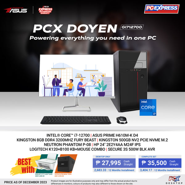 PCX LFH DOYEN G I712700 Intel® Core™ i7 Desktop Package - Powered By ASUS - PC Express
