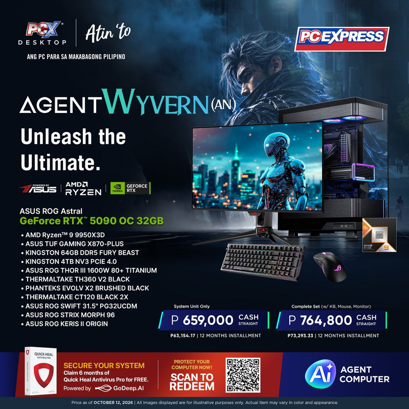 PCX GFH AGENT WYVERN (AN) GeForce RTX™ 5090 AMD Ryzen™ 9 Gaming Desktop - Powered By ASUS