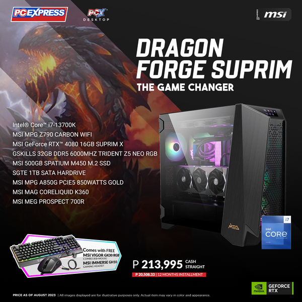 PCX GFH DRAGON FORGE SUPRIM GeForce RTX™ 4080 Gaming Desktop