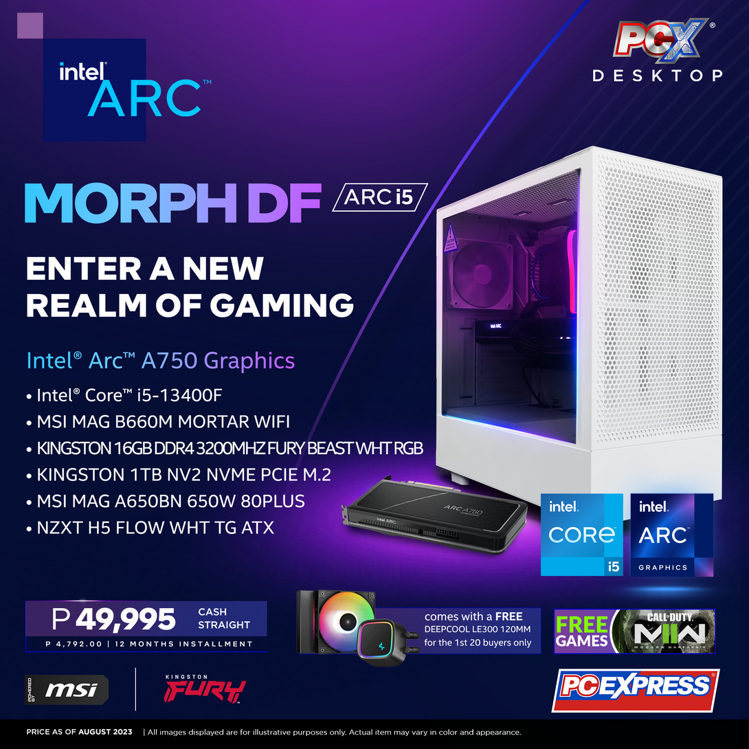 PCX GFH MORPH DF Intel® Core™ i5 Intel® Arc™ A750 Graphics Gaming Desktop - PC Express