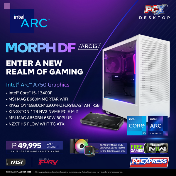 PCX GFH MORPH DF Intel® Core™ i5 Intel® Arc™ A750 Graphics Gaming Desktop - PC Express
