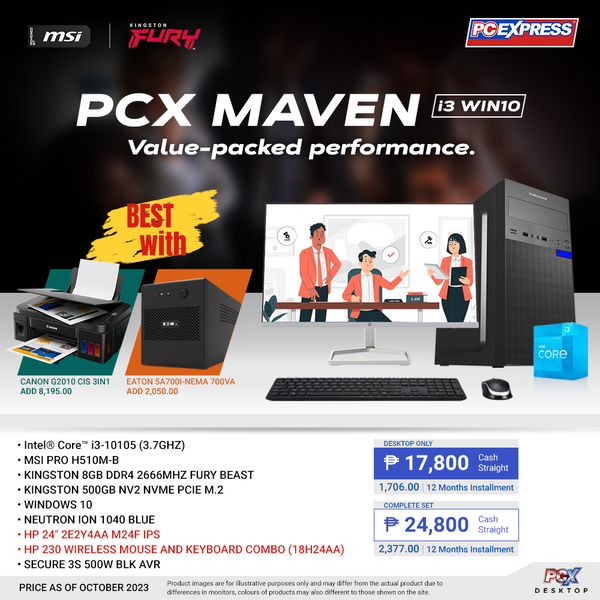 PCX LFH MAVEN Intel® Core™ i3 Windows 10 Desktop Package - PC Express