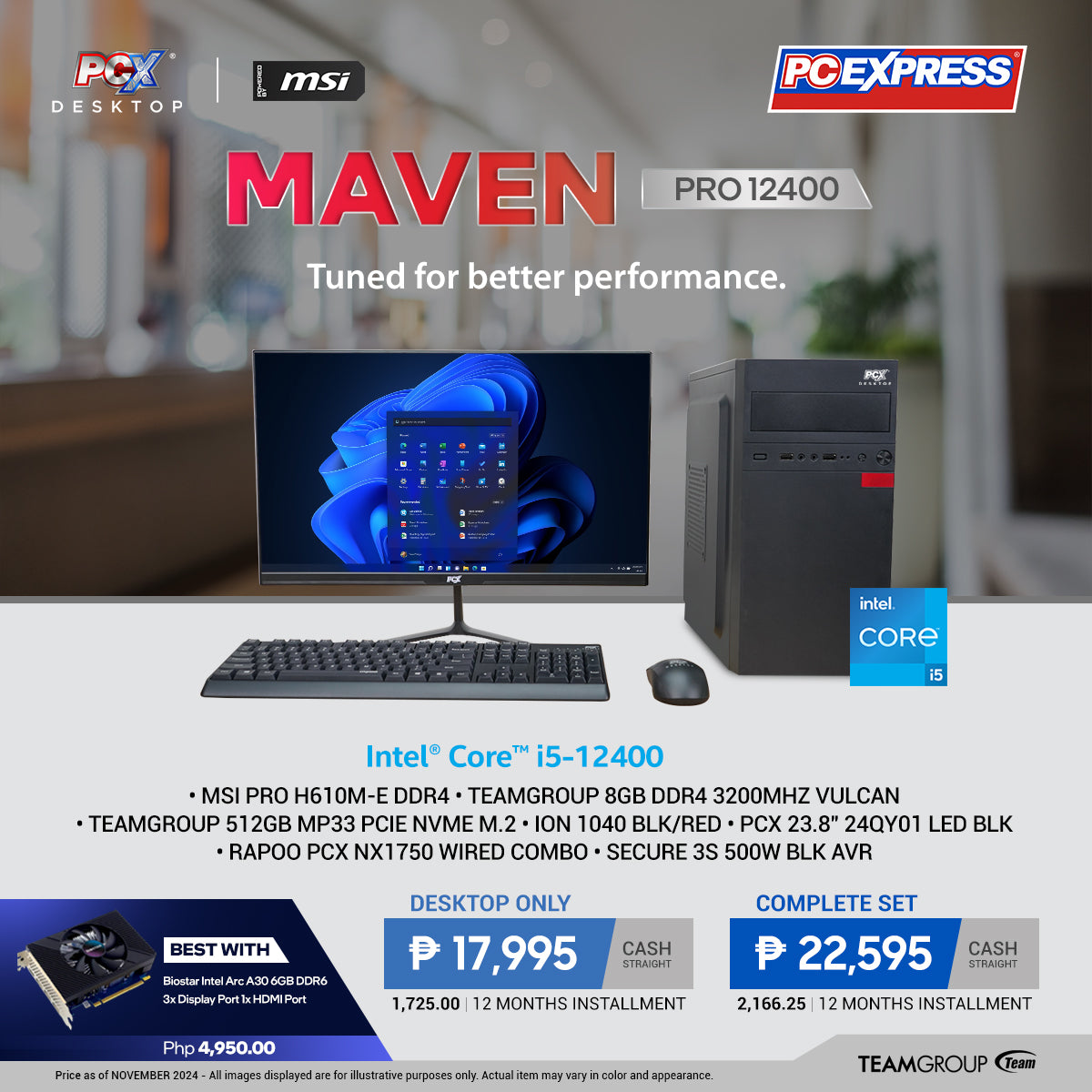 PCX LFH MAVEN (PRO 12400) Intel® Core™ i5 Desktop Package – PC Express