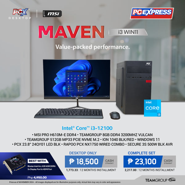 PCX LFH MAVEN (i3 WIN11) Intel® Core™ i3 Desktop Package