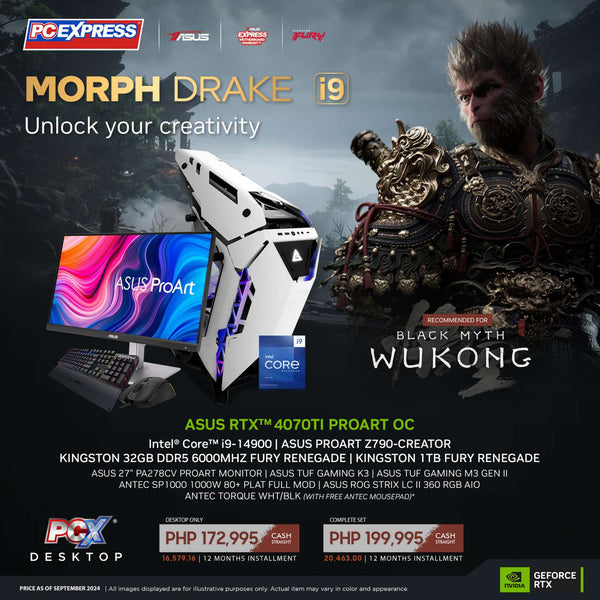 PCX GFH MORPH DRAKE Art i9 GeForce RTX™ 4070 Ti Gaming Desktop - Powered By ASUS