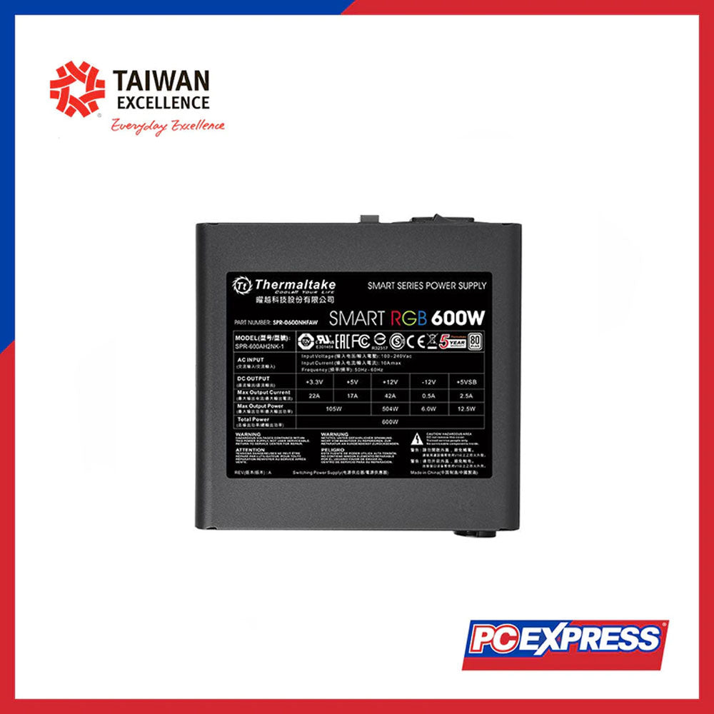 THERMALTAKE Smart RGB 600W 80+ Non-Modular Power Supply - PC Express