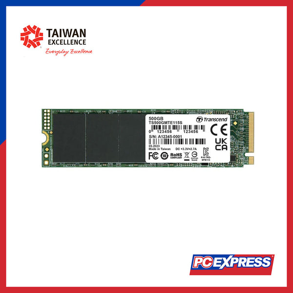 TRANSCEND 500GB M.2 PCIe NVMe (TS500GMTE115S) Solid State Drive