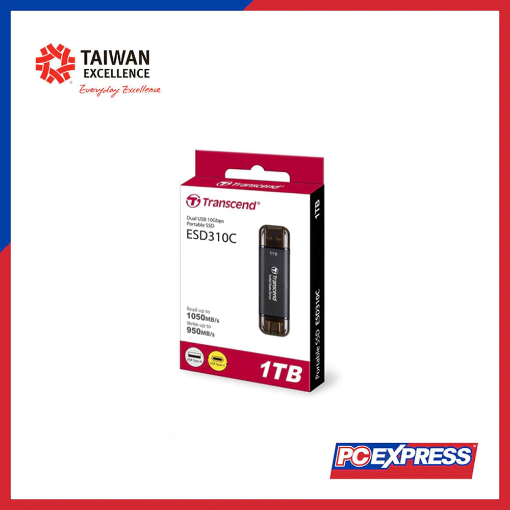 TRANSCEND 1TB ESD310C External Solid State Drive (Black) - PC Express