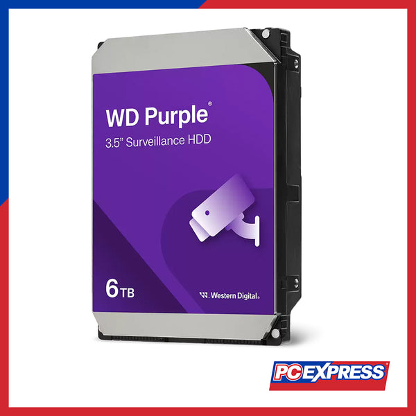 WESTERN DIGITAL 6TB SATA (WD64PURZ) Surveillance Hard Drive - Purple