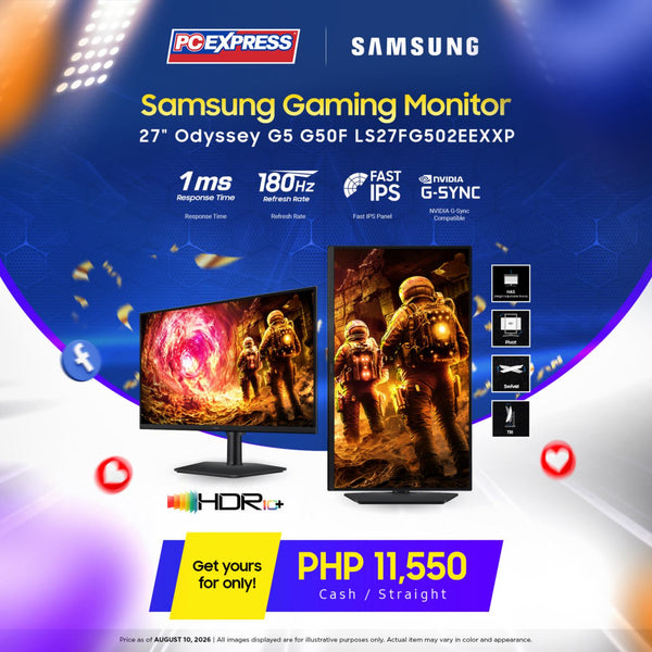 SAMSUNG 27" ODYSSEY G5 G50F QHD (LS27FG502EEXXP) 180Hz IPS Gaming Monitor - Black