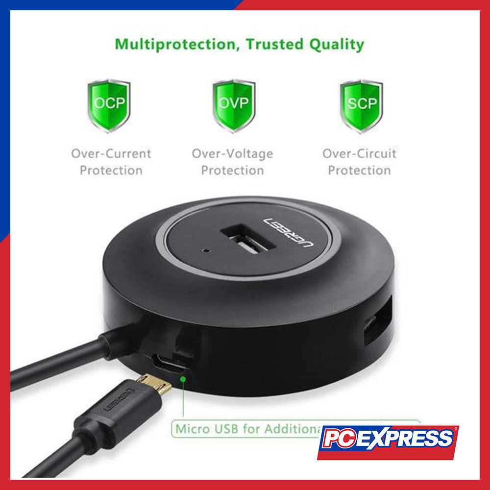 UGREEN (CR106/20277) 4-Port USB 2.0 Hub - Black – PC Express