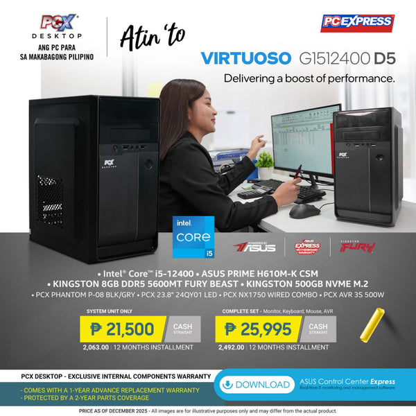 PCX LFH VIRTOUSO (GI512400) D5 - Intel® Core™ i5 Desktop - Powered By ASUS