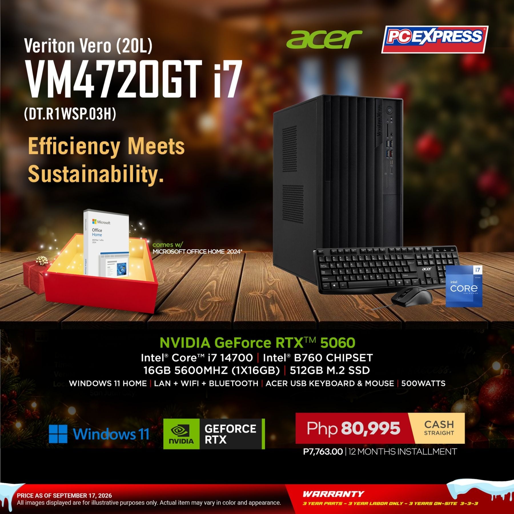 ACER Veriton Vero (20L) VM4720GT i7 (DT.R1WSP.03H) Desktop – PC